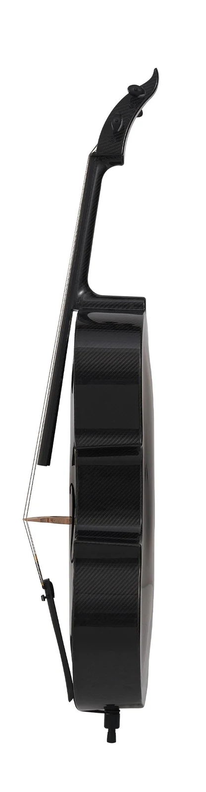 Full side view of a carbon fiber cello