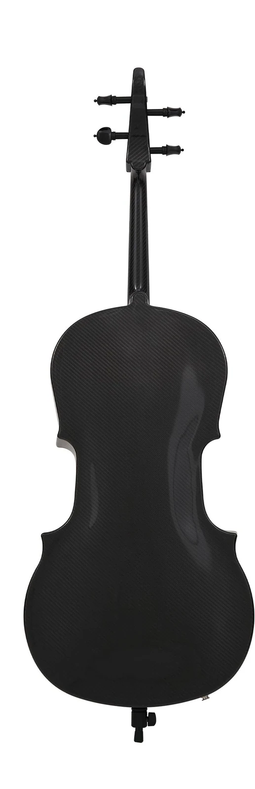 Full back view of a carbon fiber cello