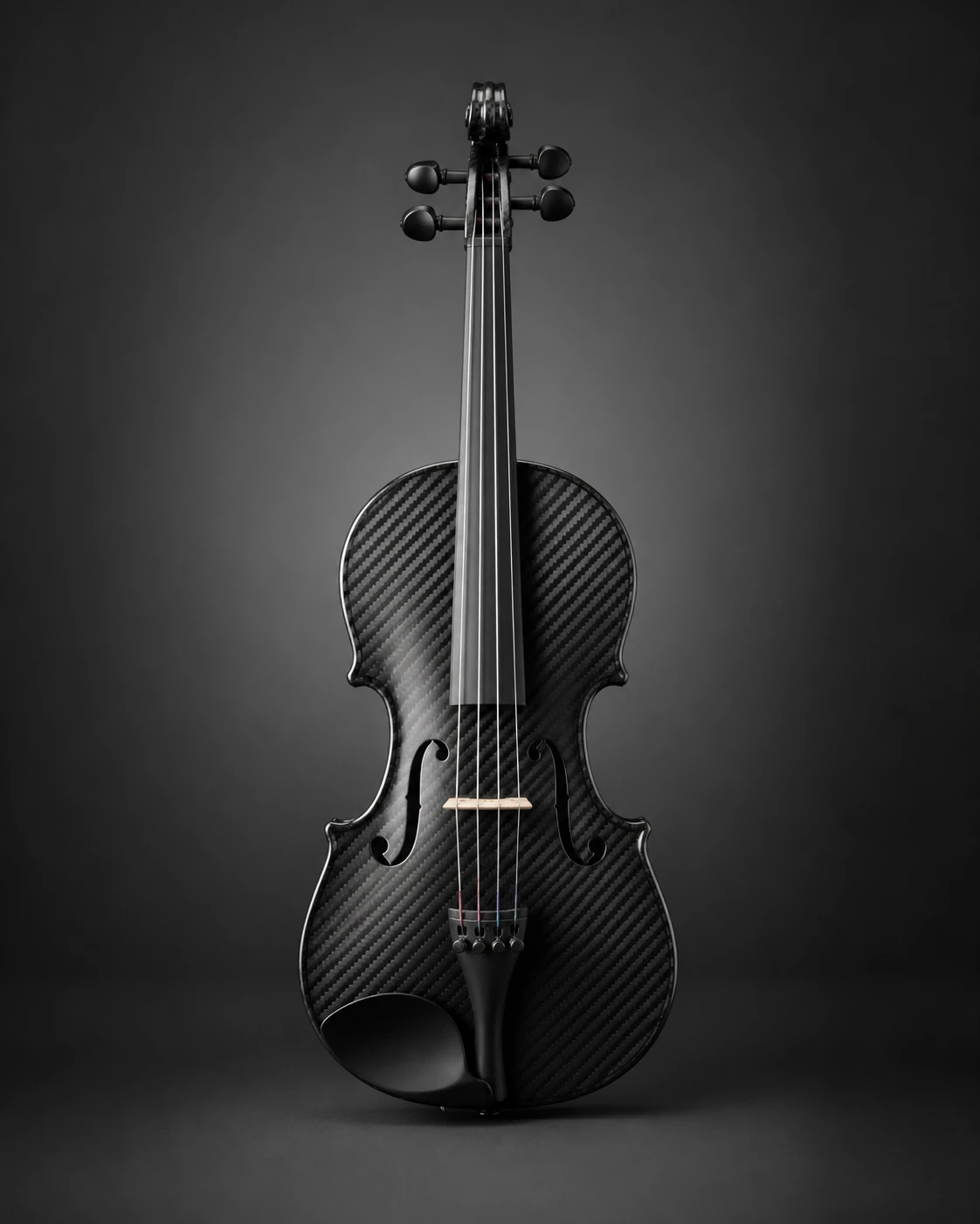 Full front view of the CARBOWAVE WV-OD all-carbon-fiber violin